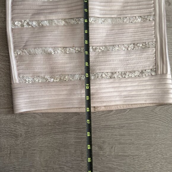 BCBGMAXAZRIA Strapless Mini Bandage Dress Champagne Sequin Size 0 - Picture 12 of 12